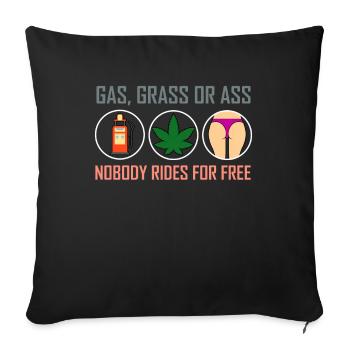 Essence Weed Ass Ride Gas Grass Ass Cannabis - Housse de coussin décorative 45 x 45 cm - noir - Devant