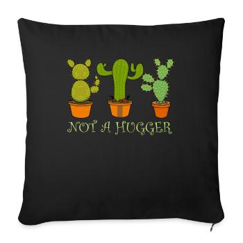 Cactus hug cuddle love cactus gift - Sofa pillowcase 17,3'' x 17,3'' (45 x 45 cm) - black - Front