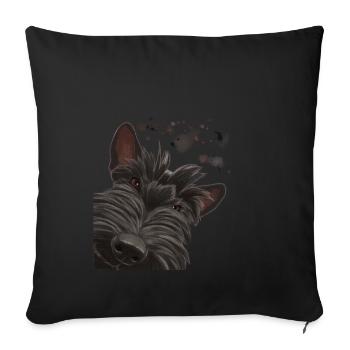 Curious Scottish Terrier Dog - Sofa pillowcase 17,3'' x 17,3'' (45 x 45 cm) - black - Front