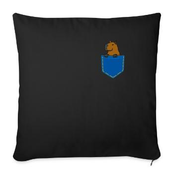 Cadeau de rongeur cobaye Capybara - Housse de coussin décorative 45 x 45 cm - noir - Devant