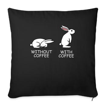Coffee Coffee Drinker Rabbit Rabbit Lazy Tired - Sofa pillowcase 17,3'' x 17,3'' (45 x 45 cm) - black - Front