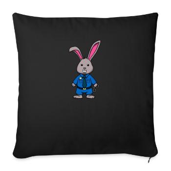 Police Officier de police Pâques Pâques Oeuf Cadeau de Pâques - Housse de coussin décorative 45 x 45 cm - noir - Devant