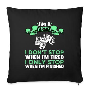 I'm farmer - Sofa pillowcase 17,3'' x 17,3'' (45 x 45 cm) - black - Front