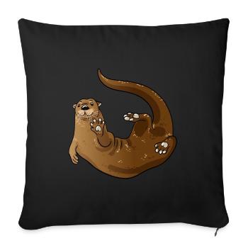 Otter - Sofakissenbezug 45 x 45 cm - Schwarz - Vorne