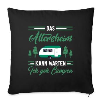 Das Altersheim kann warten - Sofakissenbezug 45 x 45 cm - Schwarz - Vorne