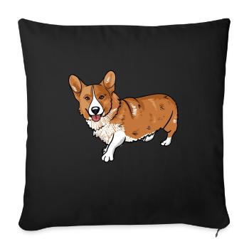 Corgi - Sofa pillowcase 17,3'' x 17,3'' (45 x 45 cm) - black - Front