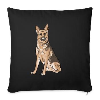 Berger allemand - Housse de coussin décorative 45 x 45 cm - noir - Devant