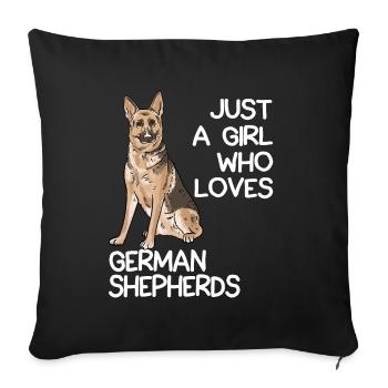 Just A Girl Who Loves German Shepherds - Sofa pillowcase 17,3'' x 17,3'' (45 x 45 cm) - black - Front