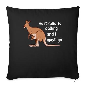 Australia Kangaroo Kangaroo Koala Backpacker - Sofa pillowcase 17,3'' x 17,3'' (45 x 45 cm) - black - Front