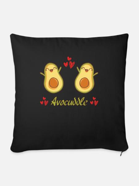 Avocado Avocuddle Vegan Gemüse Geschenkidee - Sofakissenbezug 45 x 45 cm - Schwarz