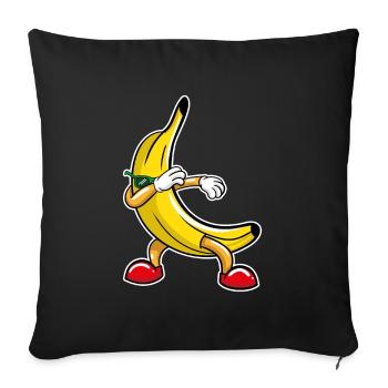 Tupfer Banane - Sofakissenbezug 45 x 45 cm - Schwarz - Vorne