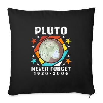 Pluton n'oublie jamais l'espace de la planète astronaute - Housse de coussin décorative 45 x 45 cm - noir - Devant