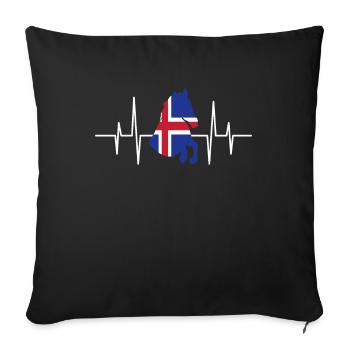Icelandic horse Tölt horse riding pony Icelander - Sofa pillowcase 17,3'' x 17,3'' (45 x 45 cm) - black - Front