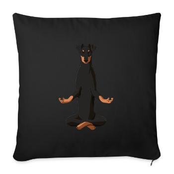 Meditating Manchester Terrier Dog - Sofa pillowcase 17,3'' x 17,3'' (45 x 45 cm) - black - Front