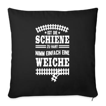 Lokführer Dampflok Lokomotive Vintage Modellbahn - Sofakissenbezug 45 x 45 cm - Schwarz - Vorne