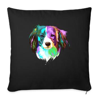 Splash Nederlandse Kooikerhondje Chien - Housse de coussin décorative 45 x 45 cm - noir - Devant