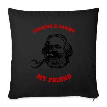 Communism ghost gift pipe Marx - Sofa pillowcase 17,3'' x 17,3'' (45 x 45 cm) - black - Front