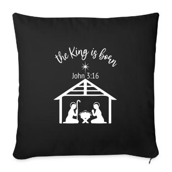 Christian Christmas Design - Le roi est né - - Housse de coussin décorative 45 x 45 cm - noir - Devant