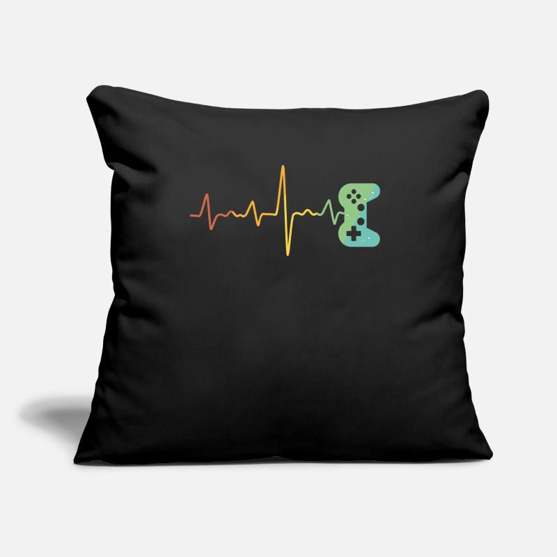 Gamer Controller Heartbeat Frequency Gaming Housse de coussin décorative 45 x 45 cm
