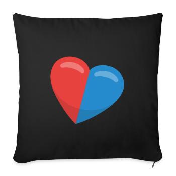 Cœur avec armoiries Tessin Suisse - Housse de coussin décorative 45 x 45 cm - noir - Devant