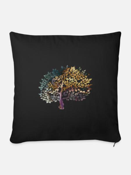 Baum des Lebens - Sofakissenbezug 45 x 45 cm - Schwarz