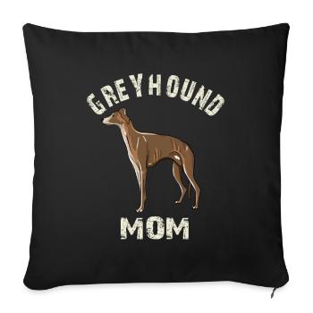 Windhund Mama - Sofakissenbezug 45 x 45 cm - Schwarz - Vorne