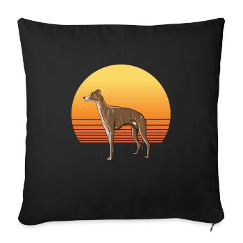 Windhund Sonne - Sofakissenbezug 45 x 45 cm - Schwarz - Vorne