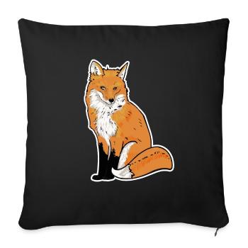 Fox Illustration - Sofa pillowcase 17,3'' x 17,3'' (45 x 45 cm) - black - Front