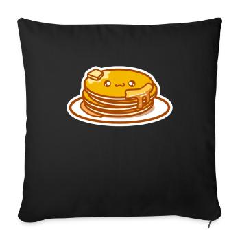 Pancakes Kawaii - Sofa pillowcase 17,3'' x 17,3'' (45 x 45 cm) - black - Front