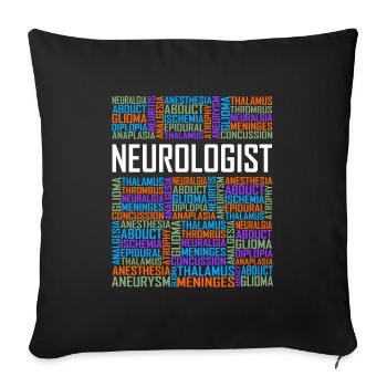 Neurologist - Words - Sofa pillowcase 17,3'' x 17,3'' (45 x 45 cm) - black - Front