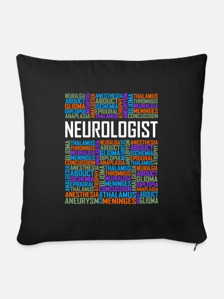 Neurologe - Worte - Sofakissenbezug 45 x 45 cm - Schwarz
