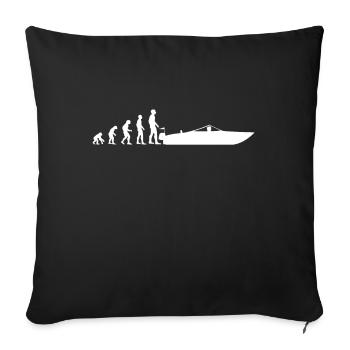 Bateau à moteur Yacht Boat - Gift Evolution - - Housse de coussin décorative 45 x 45 cm - noir - Devant