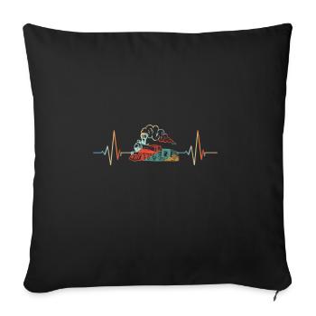 Herzschlag Vintage - Sofakissenbezug 45 x 45 cm - Schwarz - Vorne