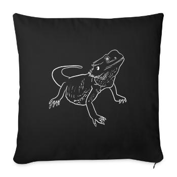 Bearded Dragon Line - Sofakissenbezug 45 x 45 cm - Schwarz - Vorne