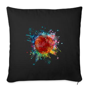 A eau explosion de couleur Splash Design Basket-ball - Housse de coussin décorative 45 x 45 cm - noir - Devant