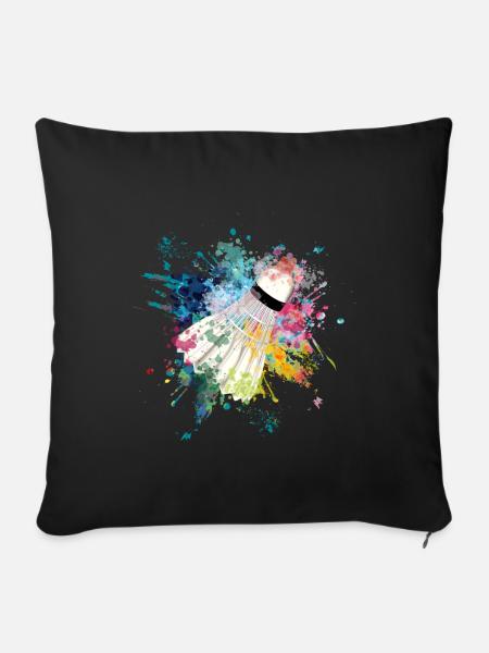 Wasserfabe Farbexplosion Splash Design Federball - Sofakissenbezug 45 x 45 cm - Schwarz