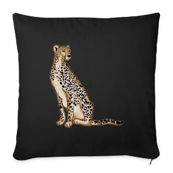 guépard - Housse de coussin décorative 45 x 45 cm - noir - Devant