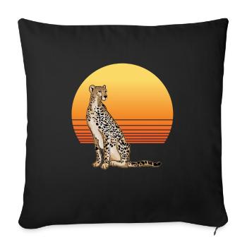 Cheetah Sun - Sofa pillowcase 17,3'' x 17,3'' (45 x 45 cm) - black - Front