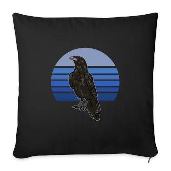 Crow Blue Retro - Sofakissenbezug 45 x 45 cm - Schwarz - Vorne