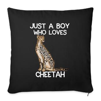 Just A Boy Who Loves Cheetahs - Sofa pillowcase 17,3'' x 17,3'' (45 x 45 cm) - black - Front