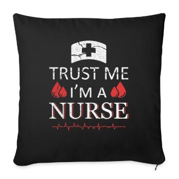 Nurse Nurse Nurse Nurse - Sofa pillowcase 17,3'' x 17,3'' (45 x 45 cm) - black - Front