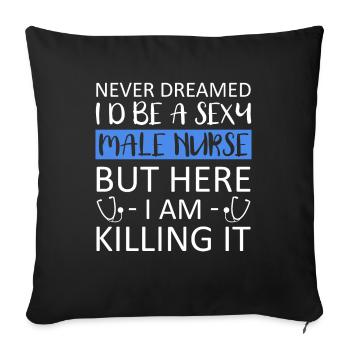 Nurse Nurse Nurse Nurse - Sofa pillowcase 17,3'' x 17,3'' (45 x 45 cm) - black - Front
