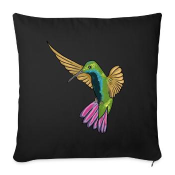 Hummingbird - Sofa pillowcase 17,3'' x 17,3'' (45 x 45 cm) - black - Front