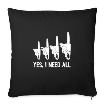 Yes I need all the chainsaws - Sofa pillowcase 17,3'' x 17,3'' (45 x 45 cm) - black - Front