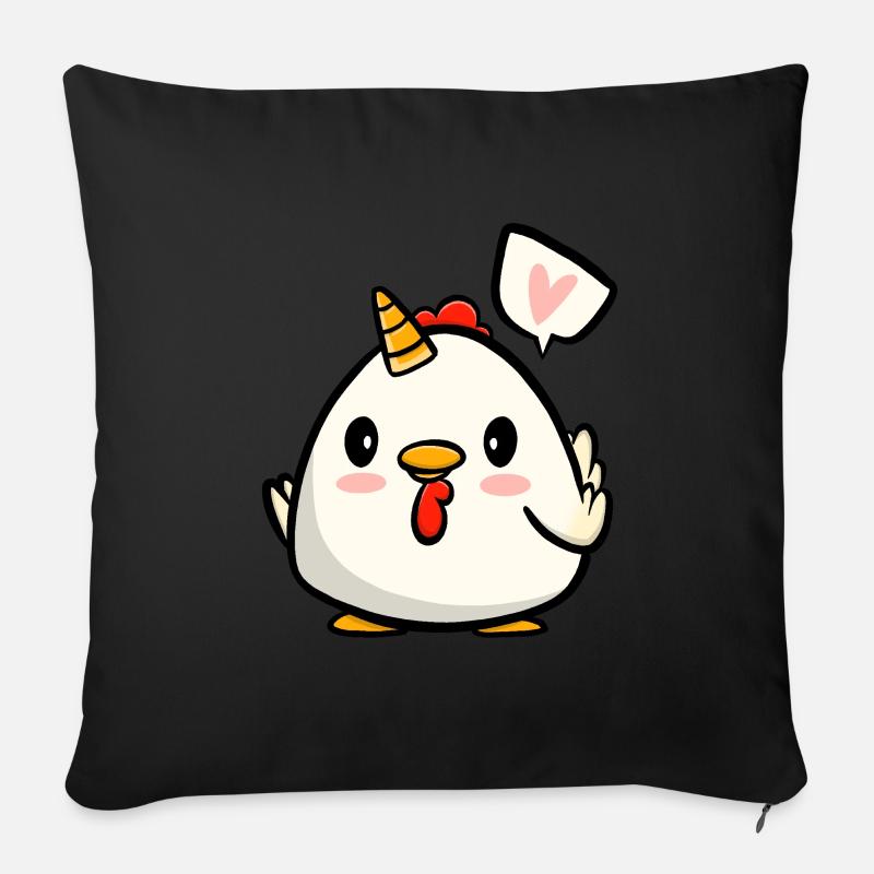 Huhn Einhorn - Sofakissenbezug 45 x 45 cm - Schwarz