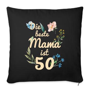 The best mom is 50 years old gift 1971 - Sofa pillowcase 17,3'' x 17,3'' (45 x 45 cm) - black - Front