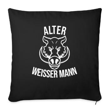 Old white man - Sofa pillowcase 17,3'' x 17,3'' (45 x 45 cm) - black - Front