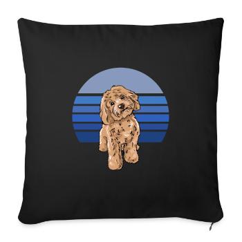 Cockapoo Bleu Rétro - Housse de coussin décorative 45 x 45 cm - noir - Devant