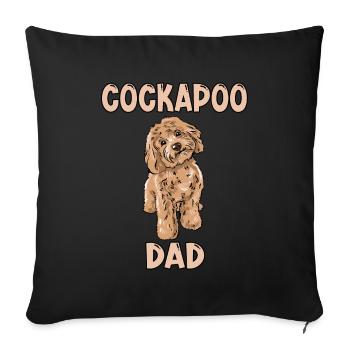 Papa Cockapoo - Housse de coussin décorative 45 x 45 cm - noir - Devant