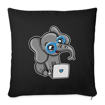 Geek Elephant - Sofakissenbezug 45 x 45 cm - Schwarz - Vorne